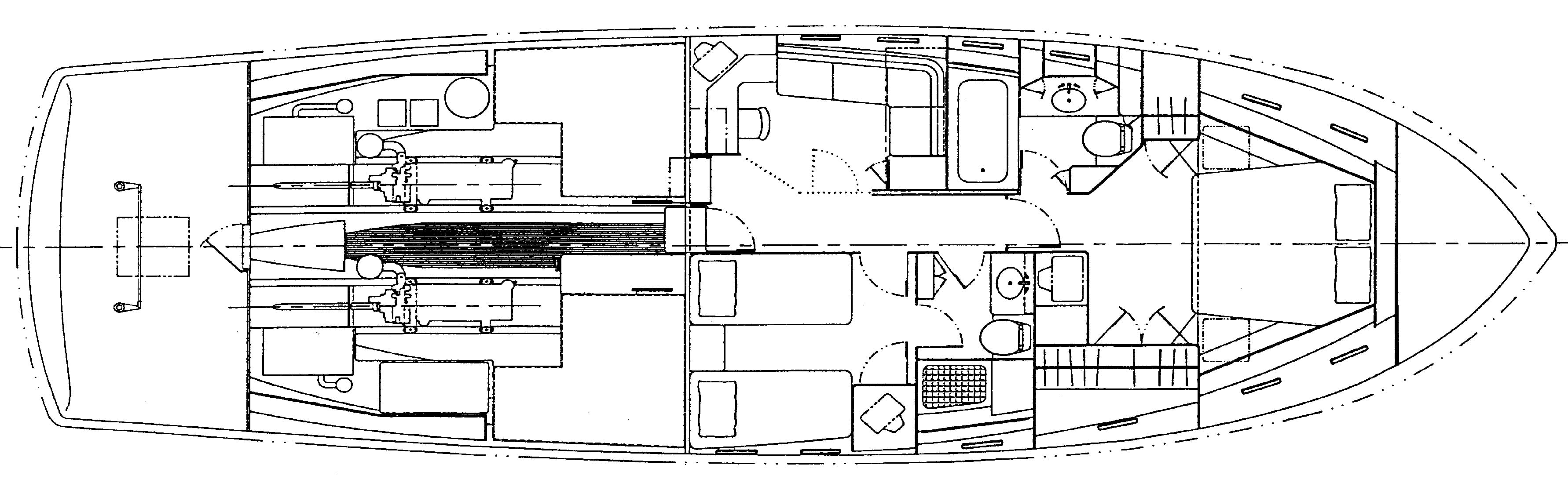 Krogen Yachts 58 Trawler floor plan