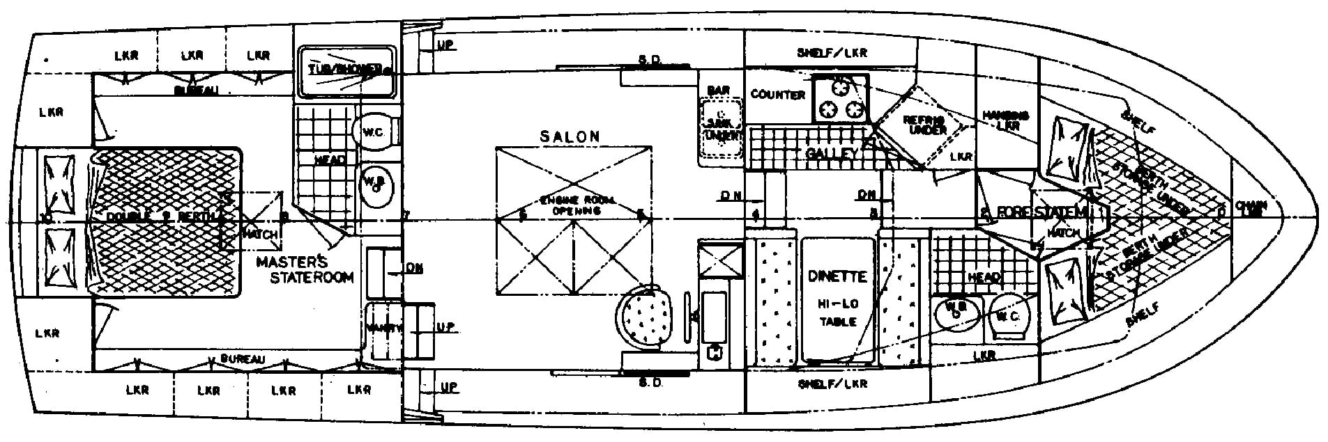Marine Trader Yachts LaBelle 43 floor plan