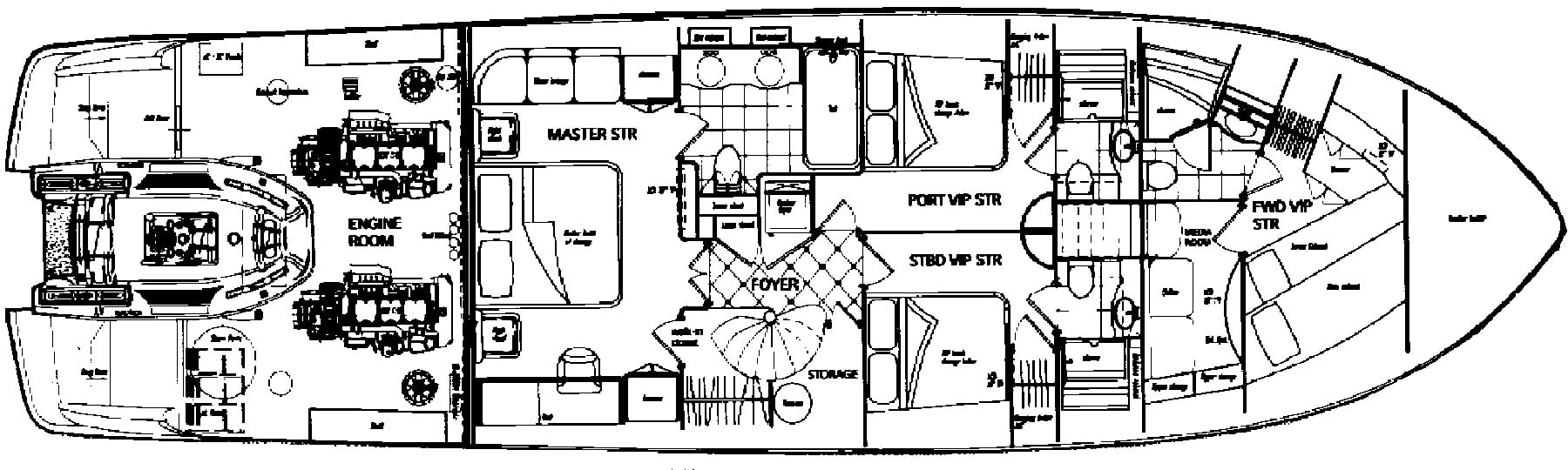 Lazzara Yachts 68 Motor Yacht floor plan