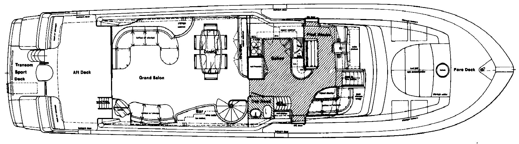 Lazzara Yachts 76 Skylounge floor plan