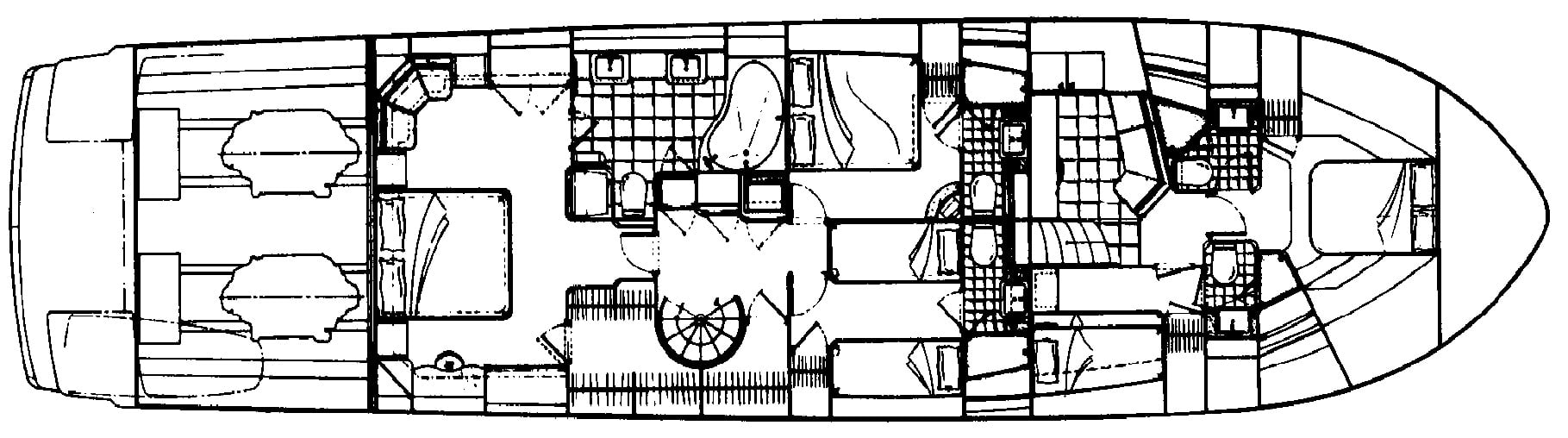 Lazzara Yachts 76 Skylounge floor plan