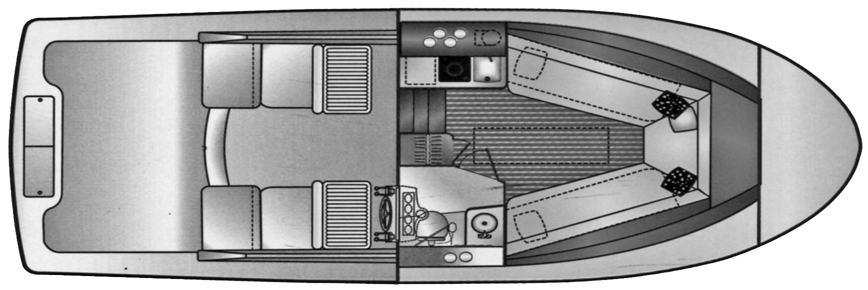 Luhrs Yachts 28 Open floor plan