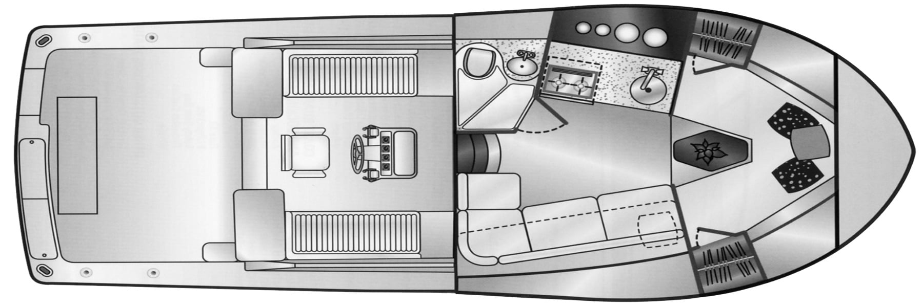 Luhrs Yachts 320 Open floor plan