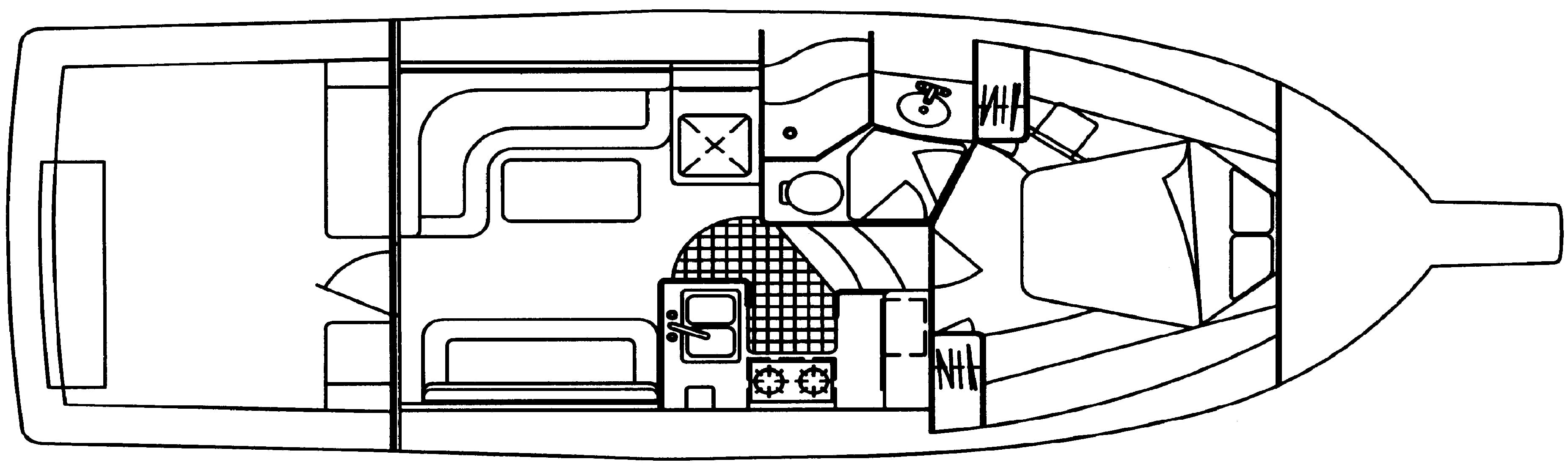 Luhrs Yachts 350 Convertible floor plan