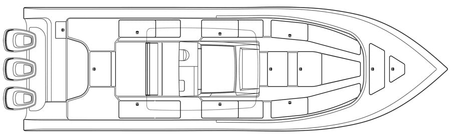 Fountain 34 Center Console floor plan