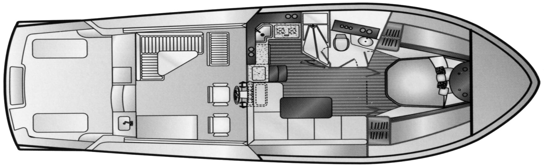 Luhrs Yachts 41 Open floor plan