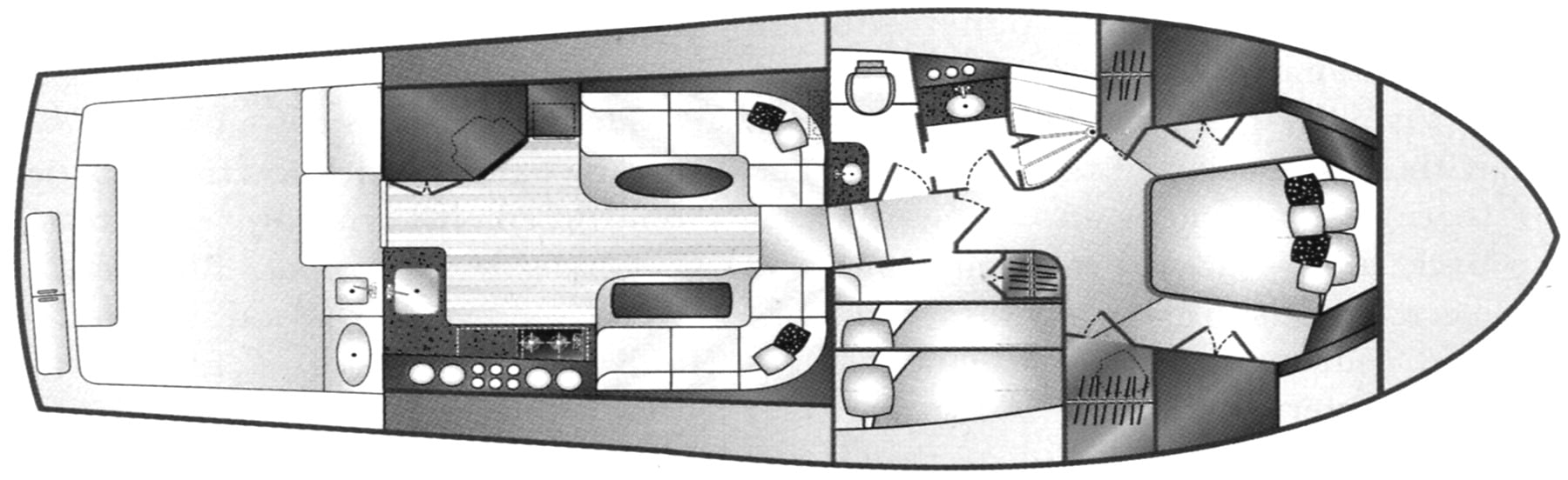 Luhrs Yachts 44 Convertible floor plan