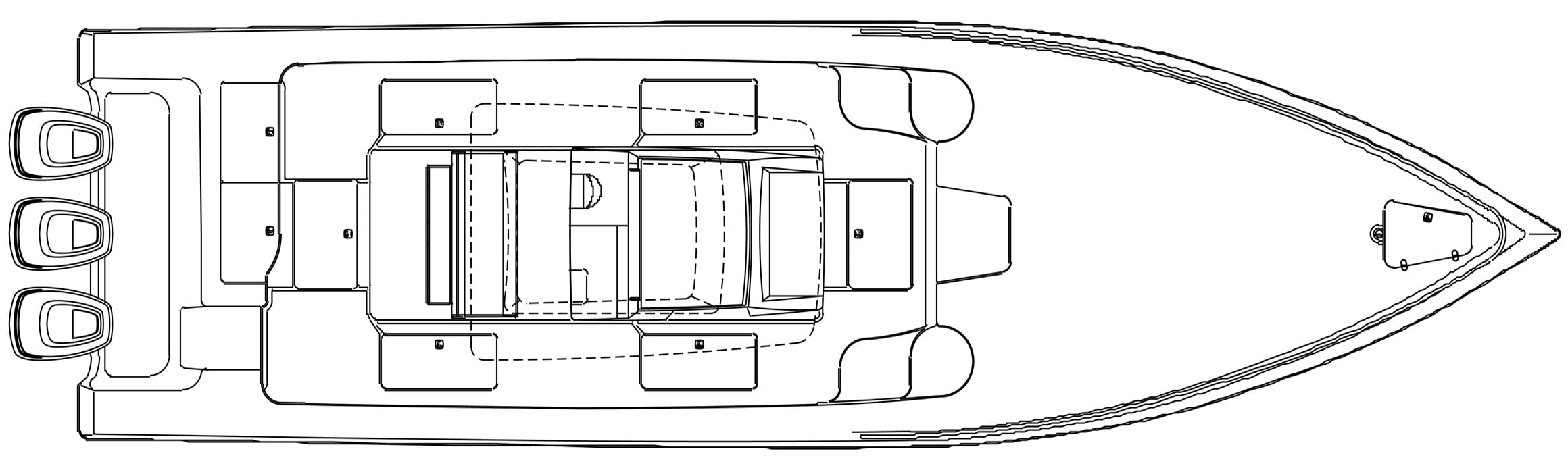 Fountain 38 Center Console floor plan