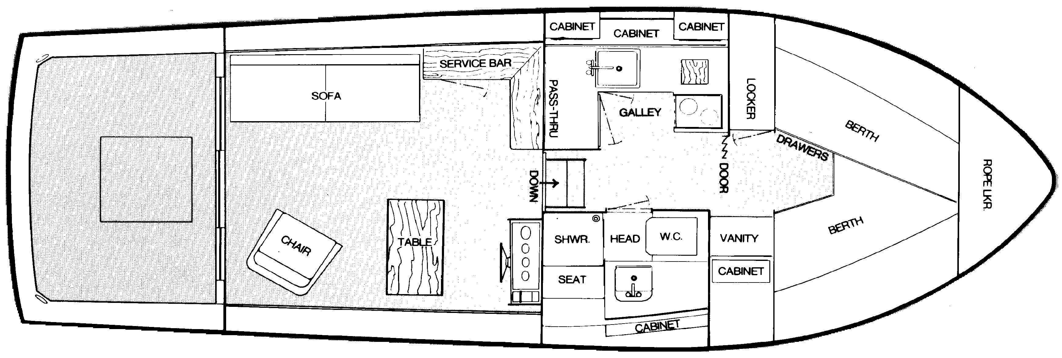 Mainship Yachts 34 Diesel Cruiser floor plan