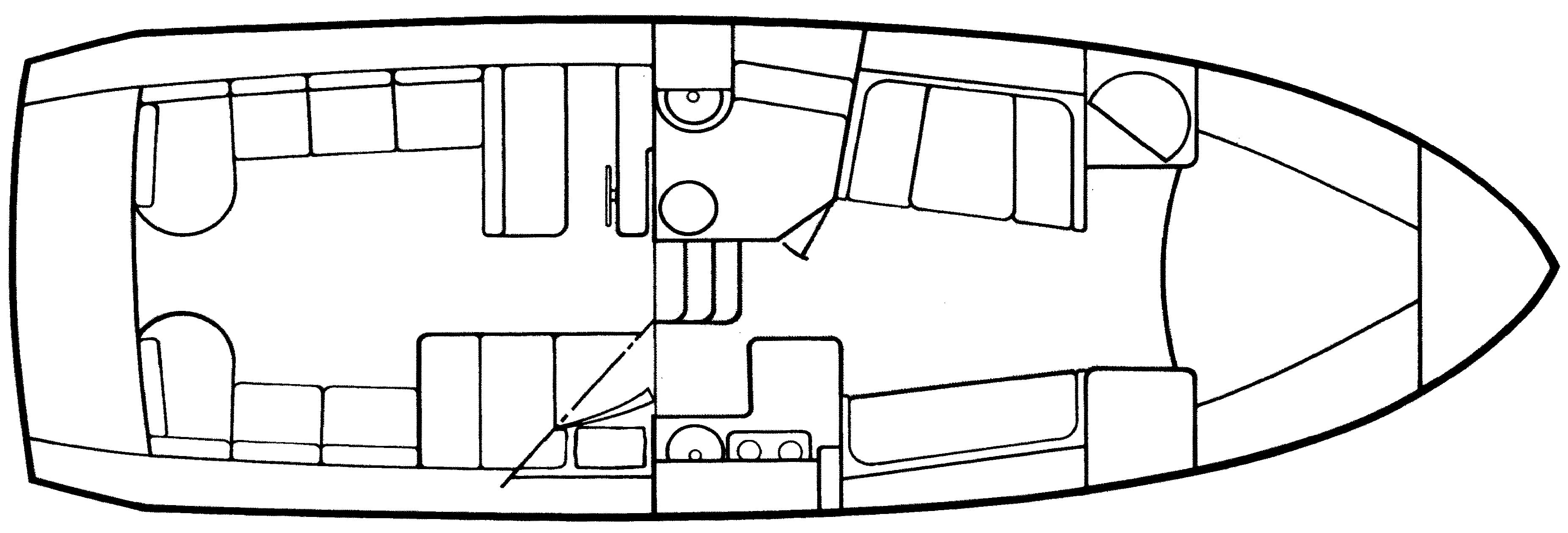 Mainship Yachts 35 Open; 36 Express floor plan