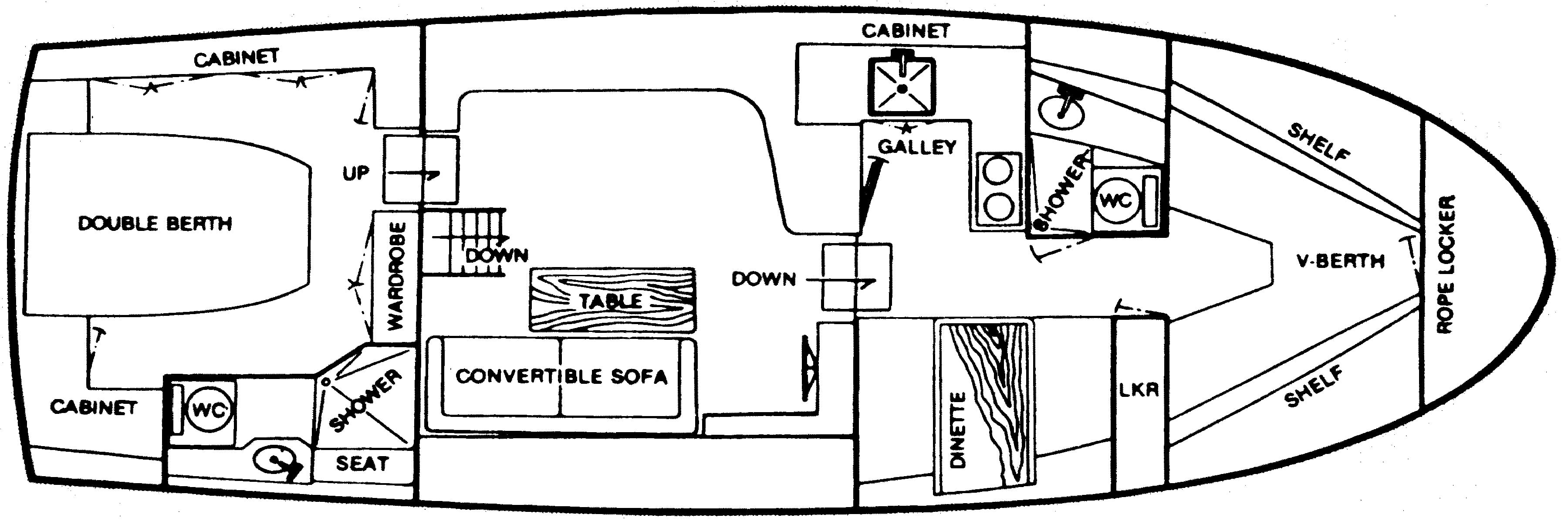 Mainship Yachts 36 Double Cabin floor plan