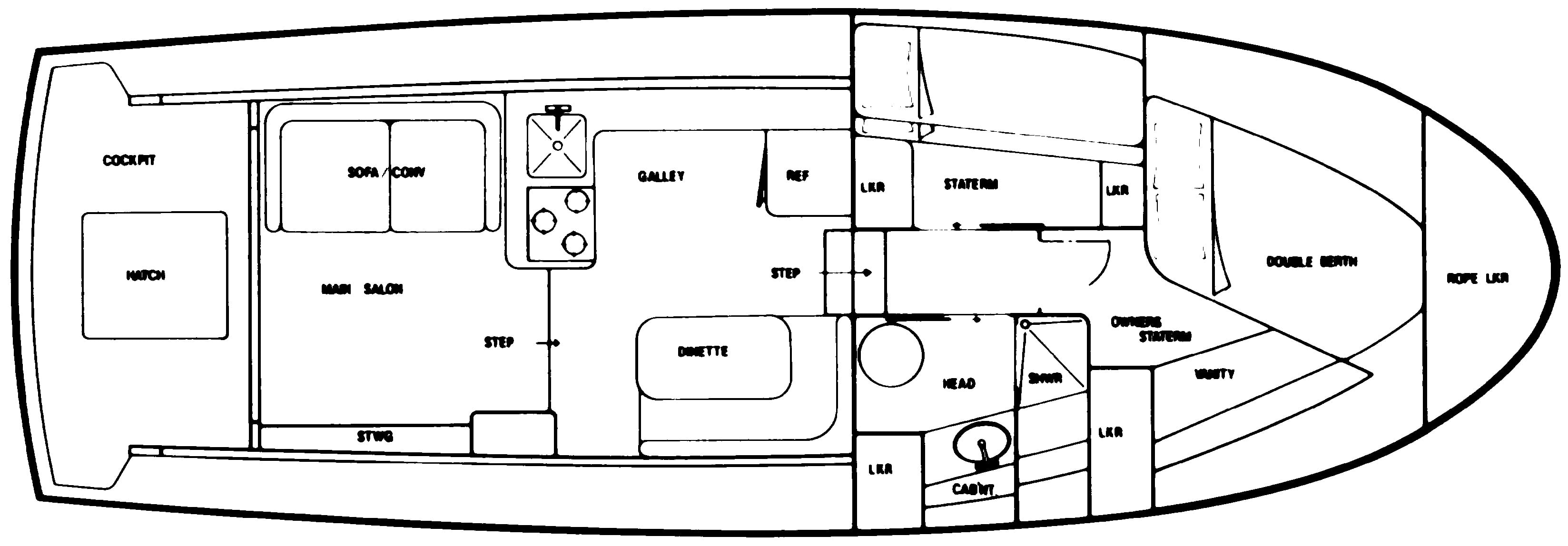 Mainship Yachts 36 Nantucket floor plan