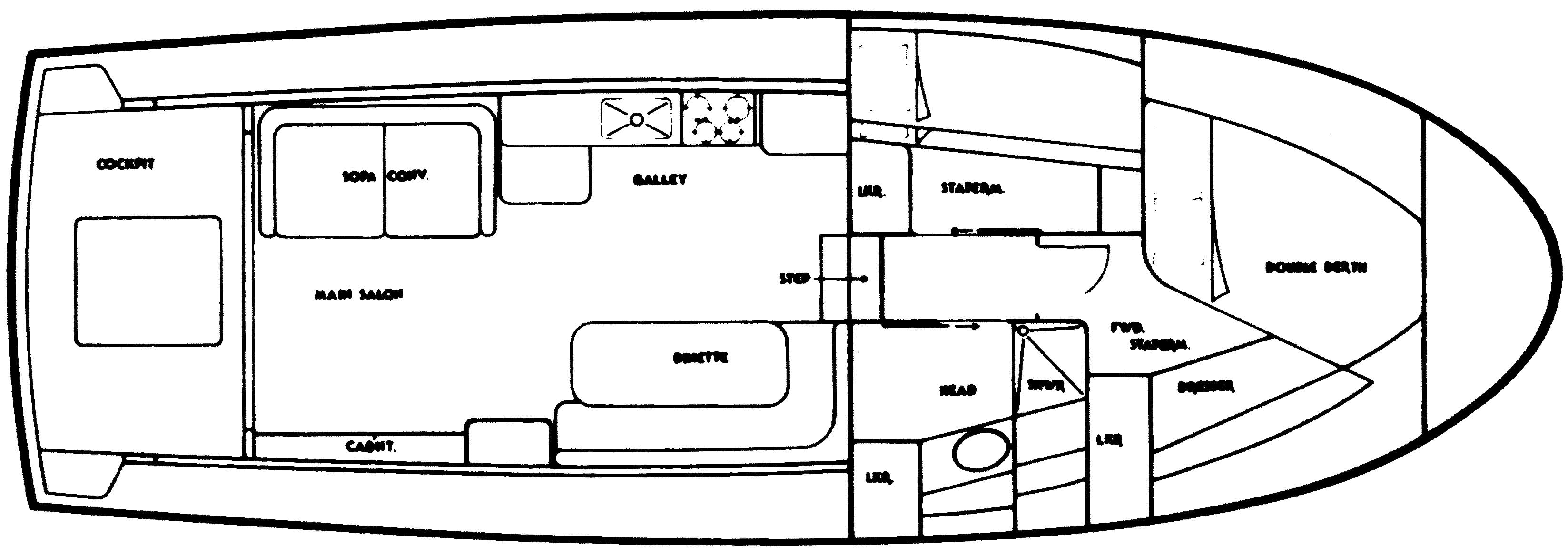 Mainship Yachts 36 Nantucket floor plan