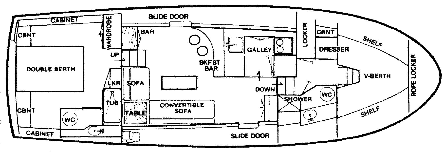 Mainship Yachts 40 Double Cabin floor plan