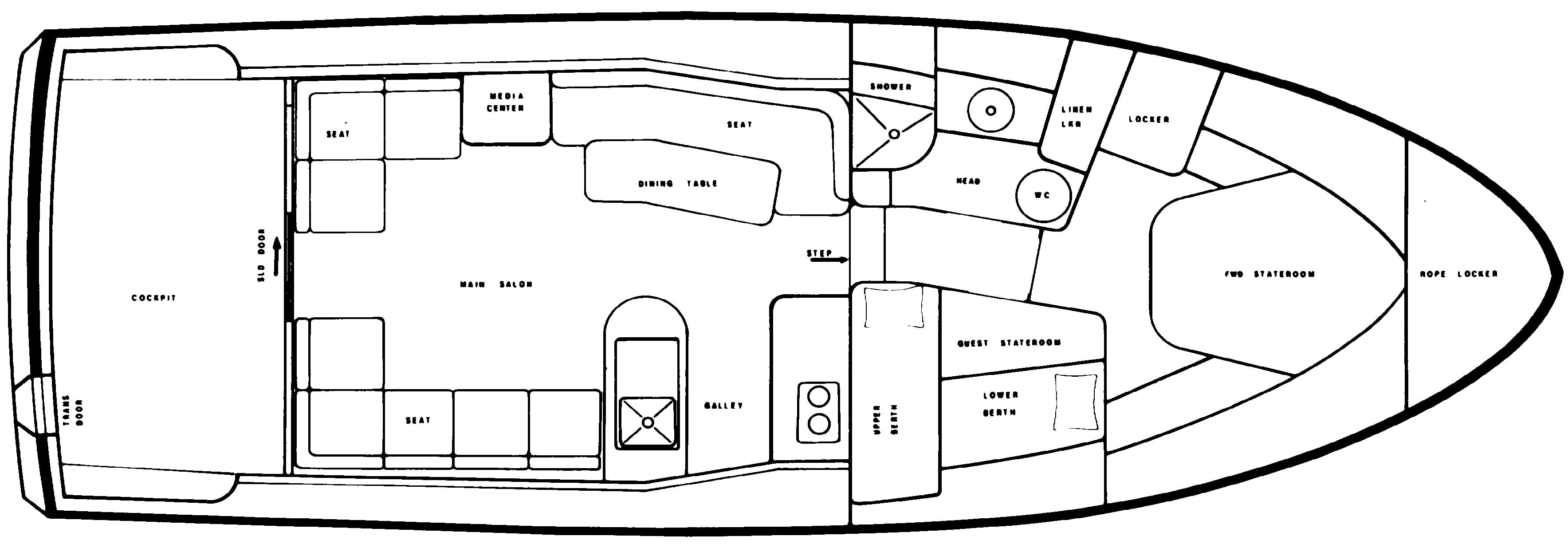 Mainship Yachts 41 Cockpit floor plan