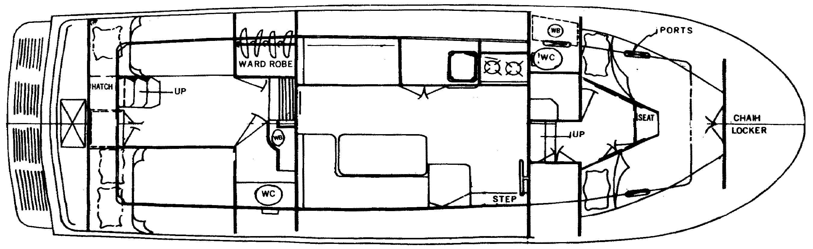 Marine Trader Yachts 34 Double Cabin floor plan