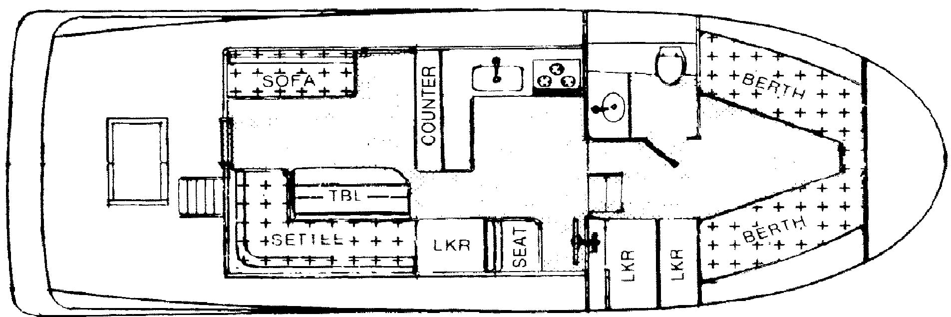 Marine Trader Yachts 34 Sedan floor plan
