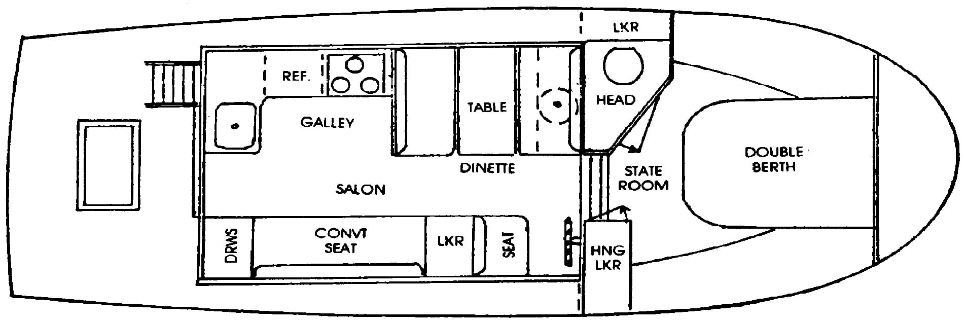 Marine Trader Yachts 34 Sedan floor plan