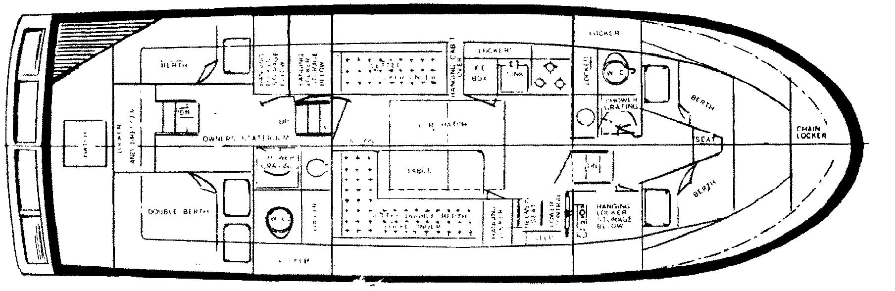 Marine Trader Yachts 36 Double Cabin floor plan