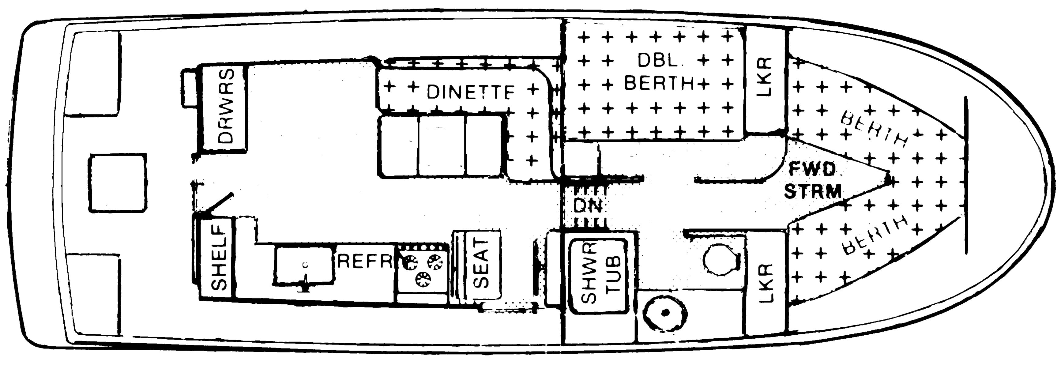 Marine Trader Yachts 36 Sedan floor plan
