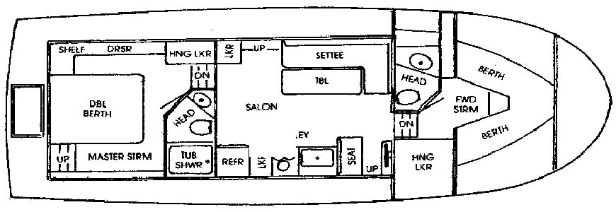 Marine Trader Yachts 38 Double Cabin floor plan