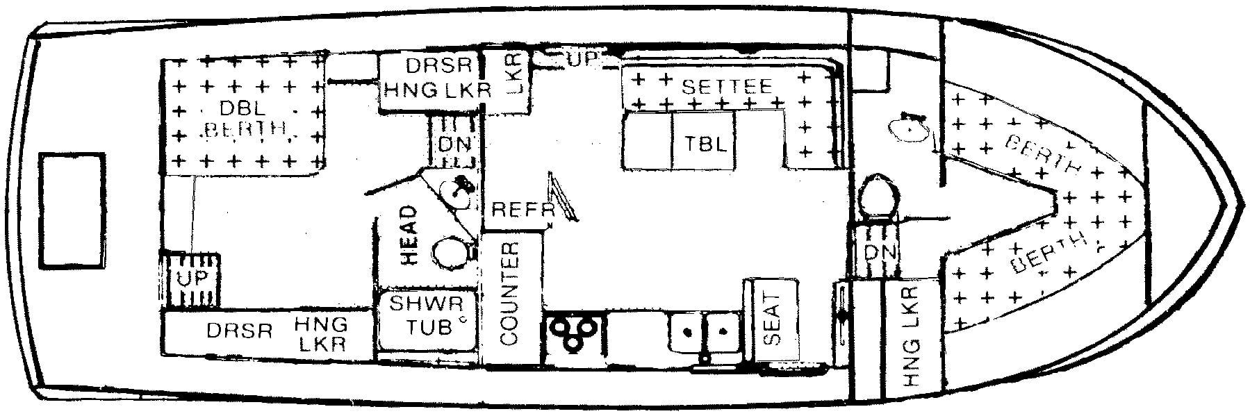 Marine Trader Yachts 40 Double Cabin floor plan
