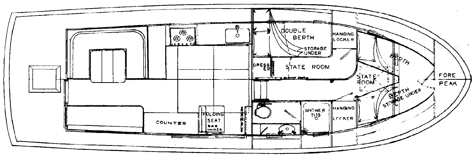 Marine Trader Yachts 40 Europa floor plan
