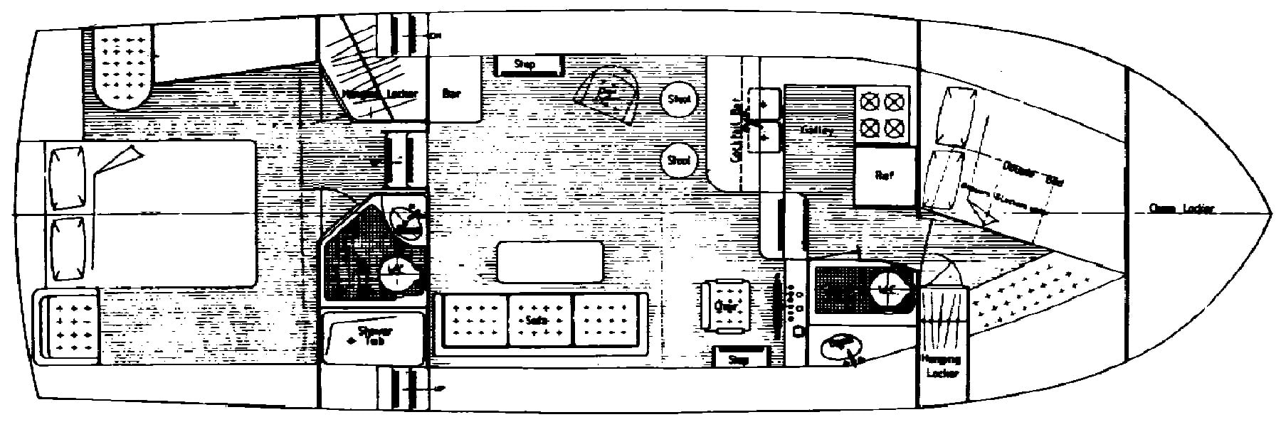 Marine Trader Yachts 40 Sundeck floor plan