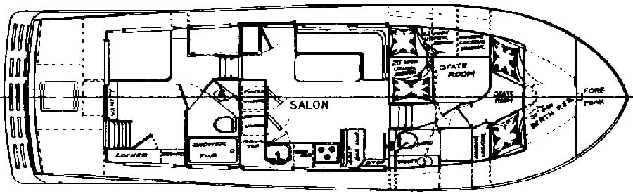 Marine Trader Yachts 44 Tri Cabin floor plan