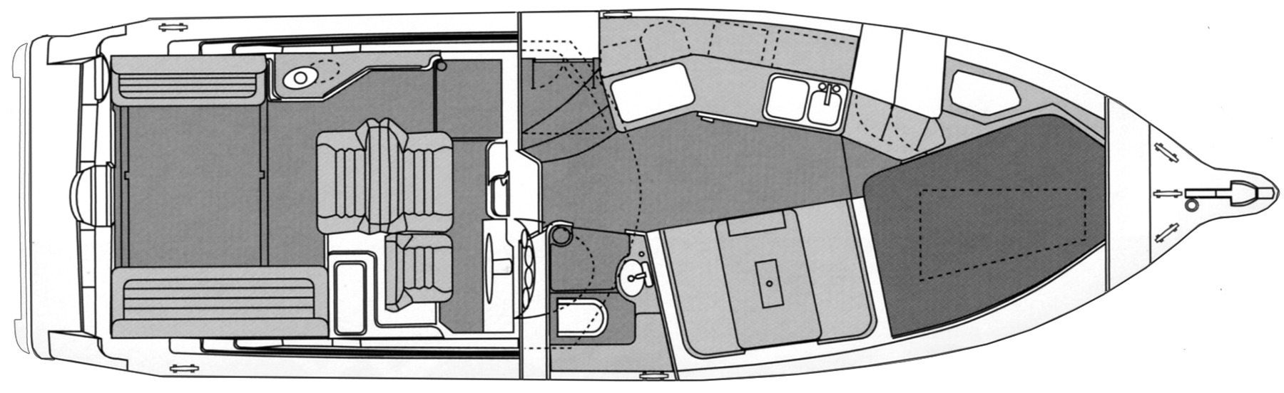 Maxum 3300 SCR; 3300 SE floor plan