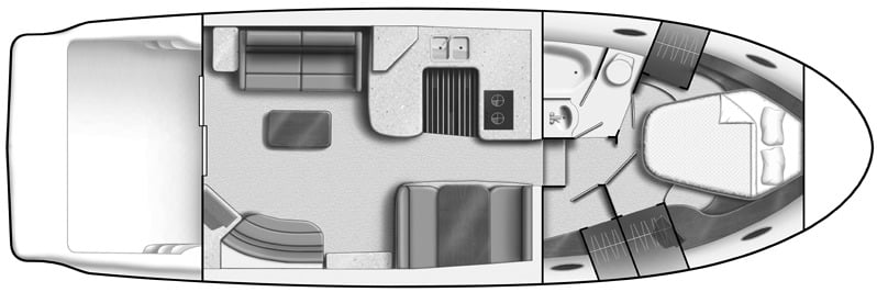 Meridian Yachts 381 Sedan floor plan