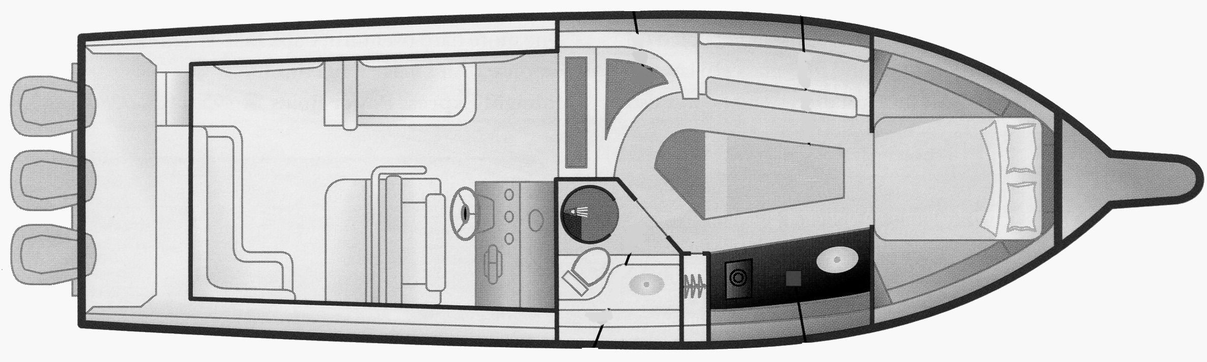Midnight Express 37 Cabin floor plan