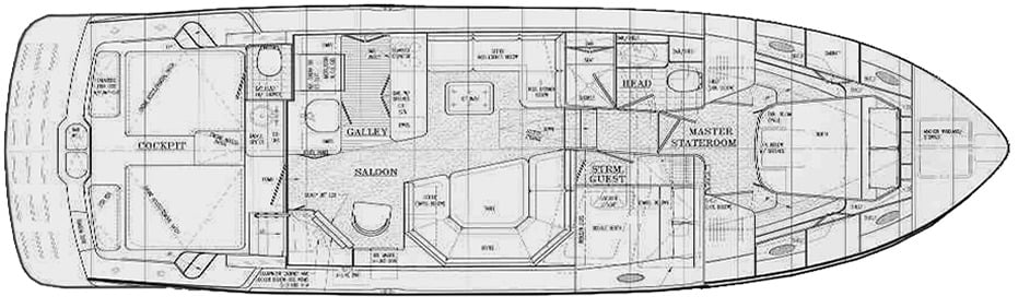 Mikelson Yachts 43 Sportfisher floor plan