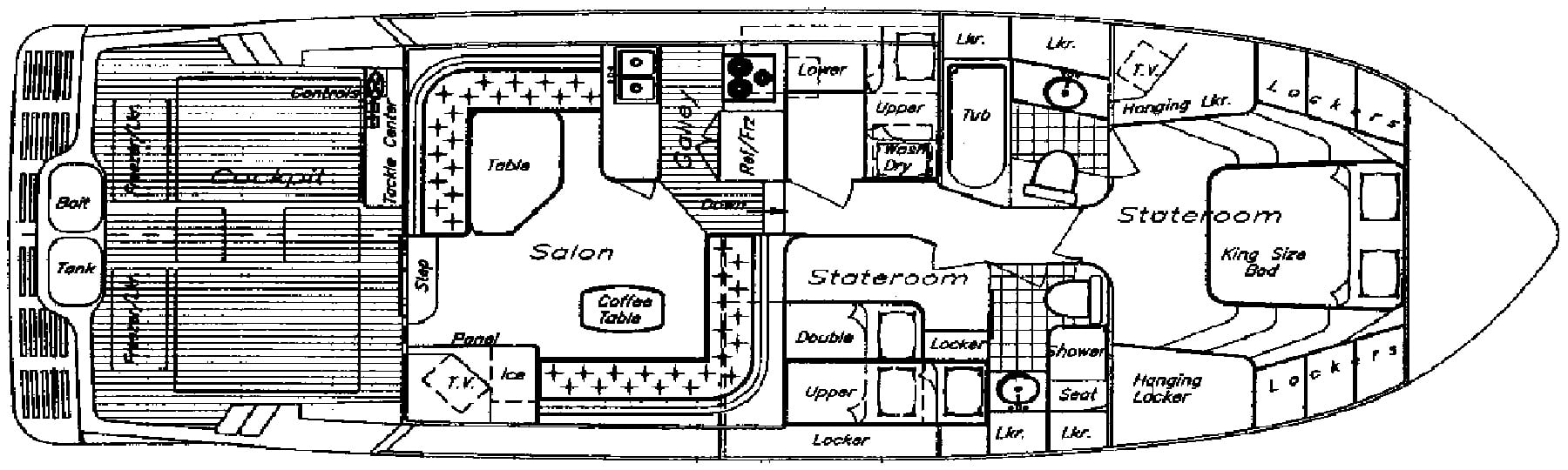 Mikelson Yachts 50 Sportfisher floor plan