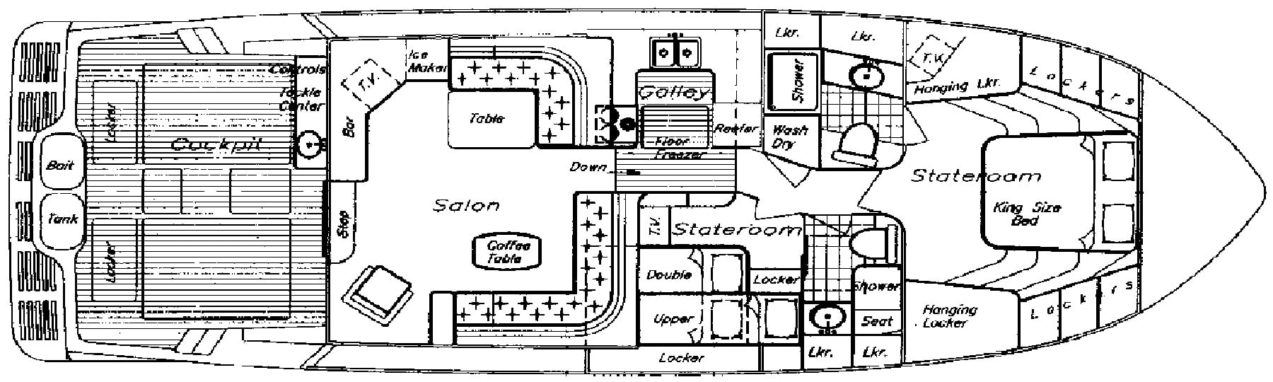 Mikelson Yachts 50 Sportfisher floor plan