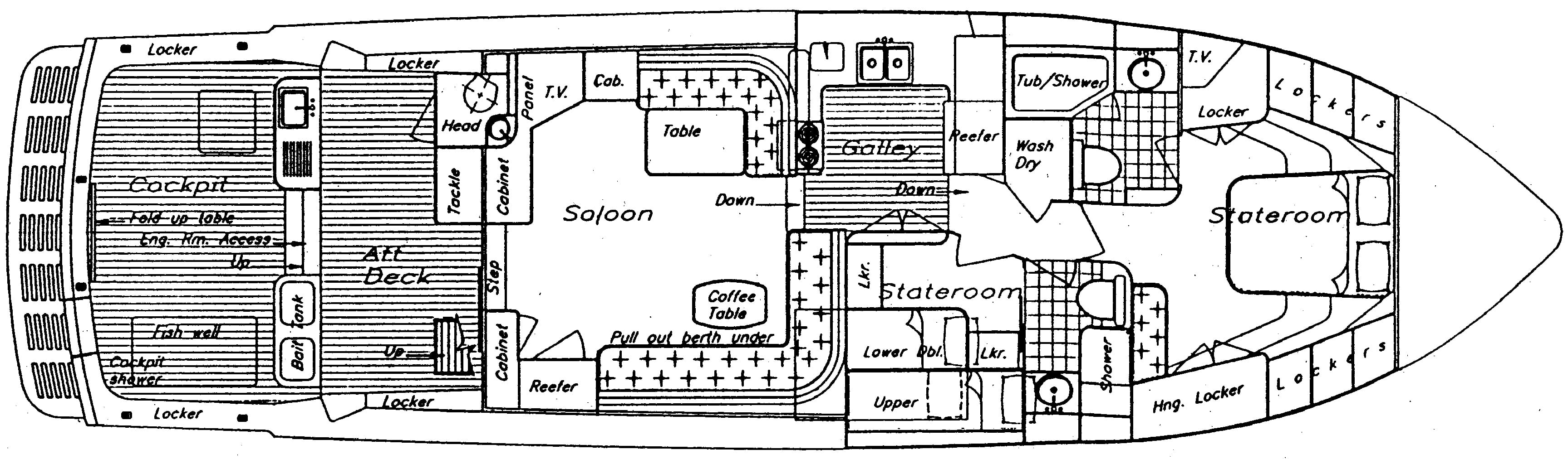 Mikelson Yachts 60 Sportfisher floor plan