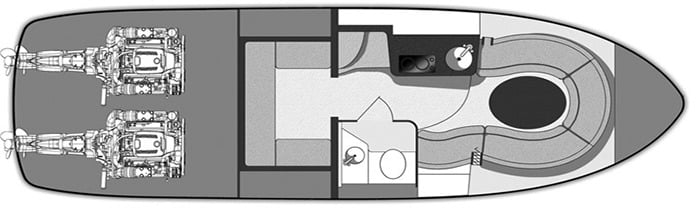 Monterey 290 Cruiser; 300 SCR floor plan