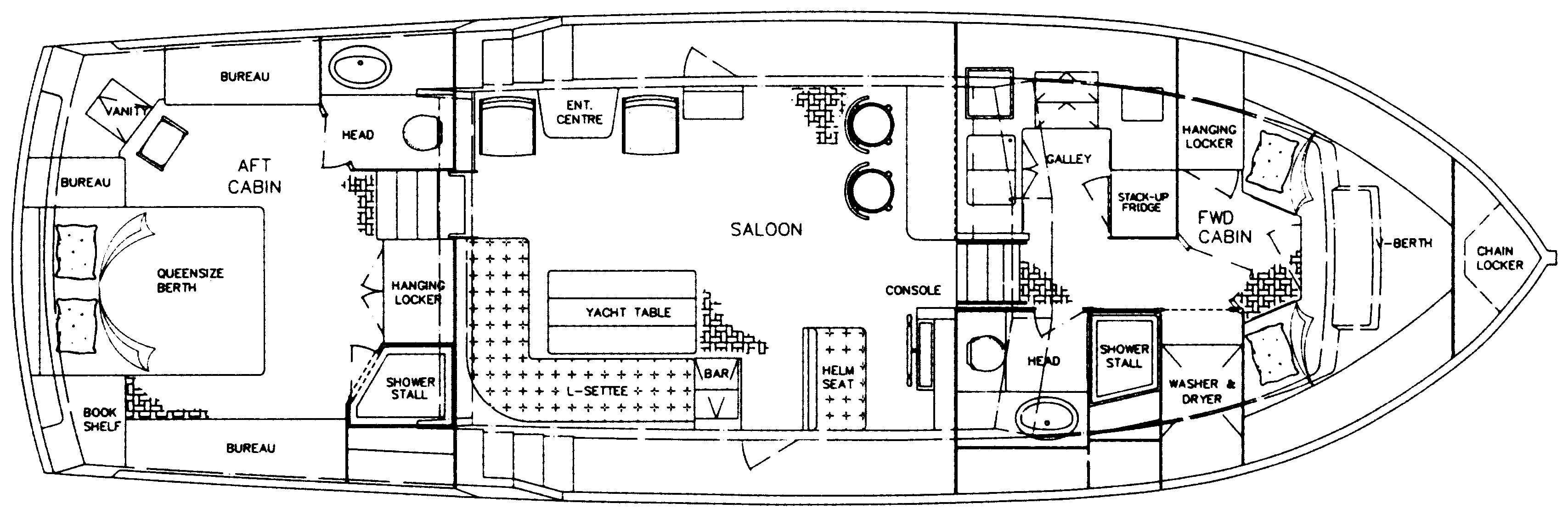 Grand Banks Yachts 46 Motor Yacht floor plan