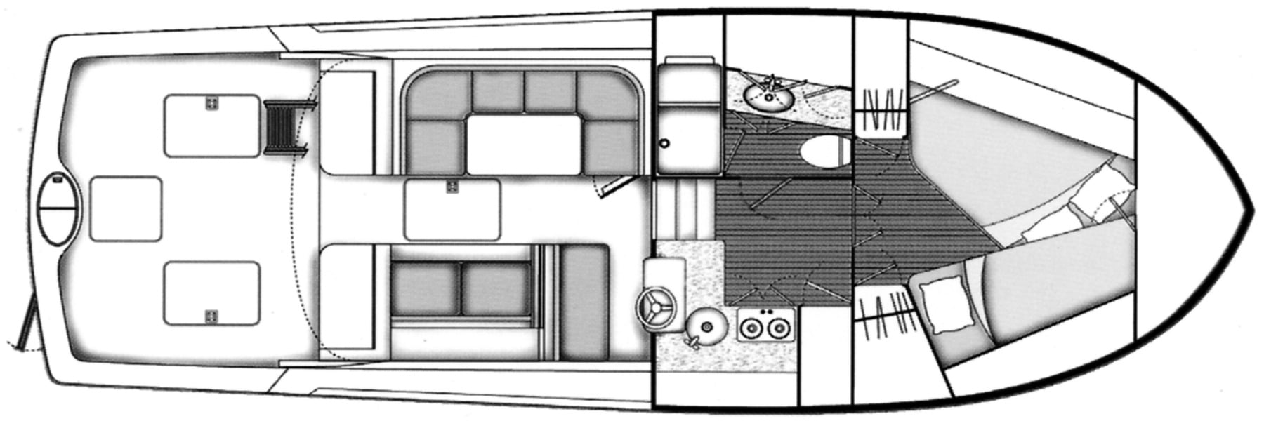 Ocean Yachts 37 Billfish floor plan