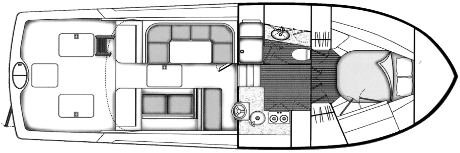Ocean Yachts 37 Billfish floor plan