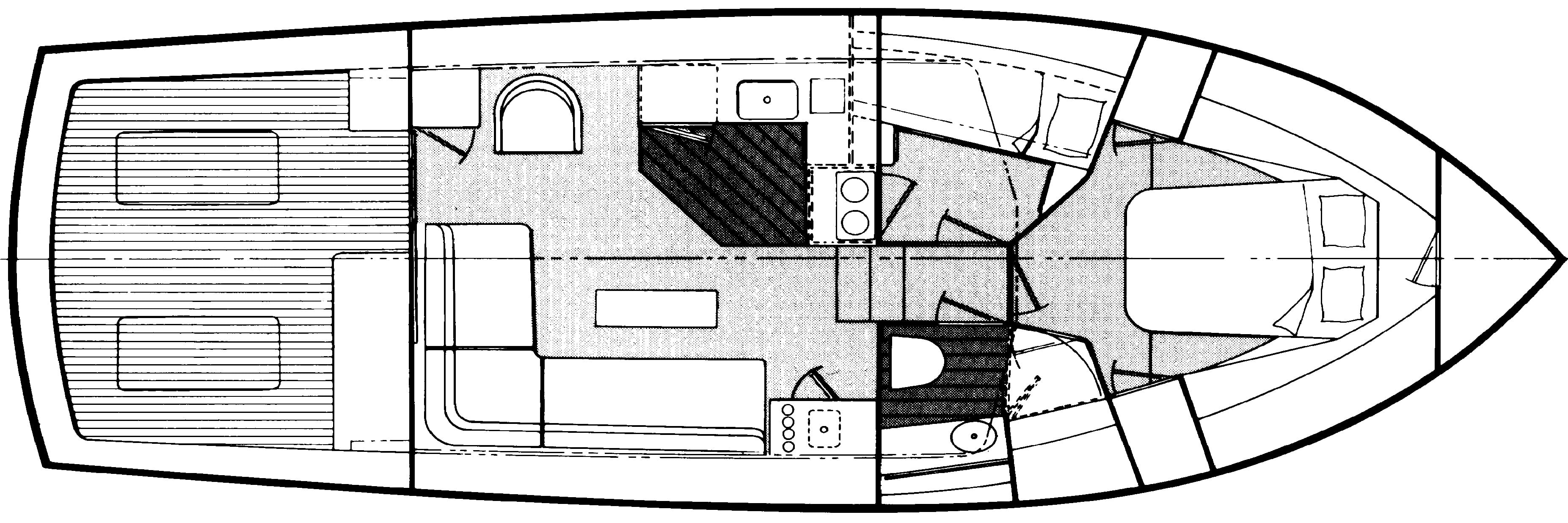 Ocean Yachts 38 Super Sport floor plan