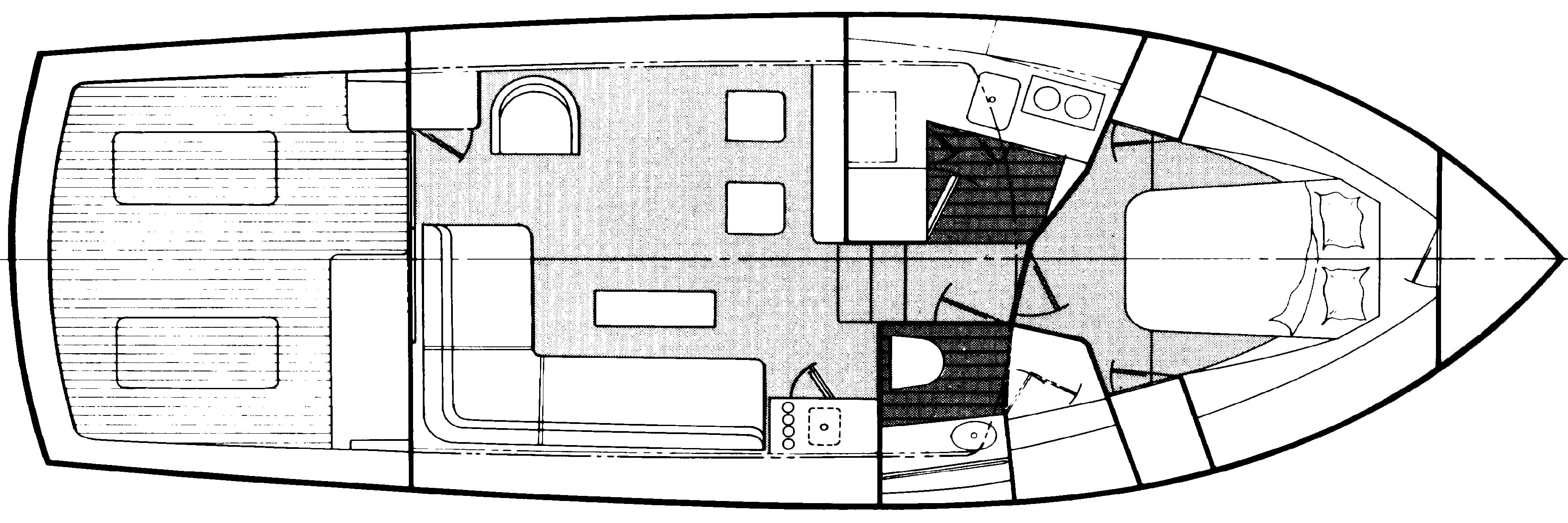 Ocean Yachts 38 Super Sport floor plan