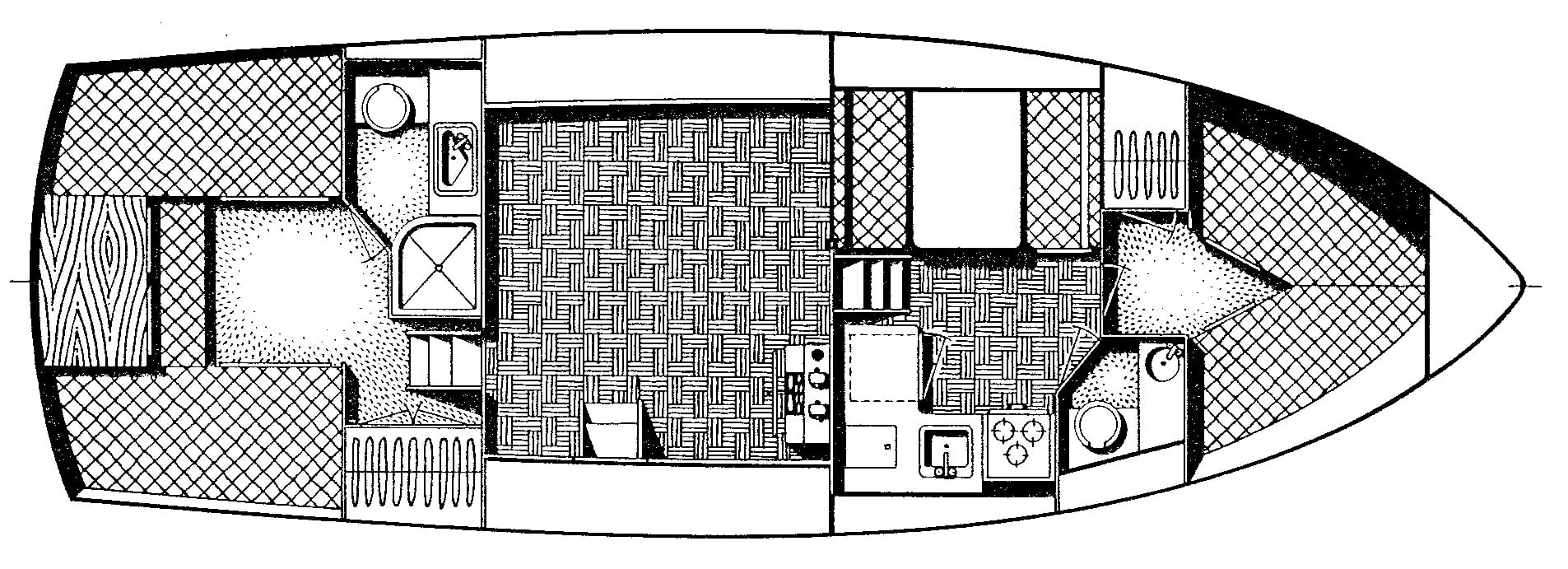 Gulfstar Yachts 36 Trawler floor plan