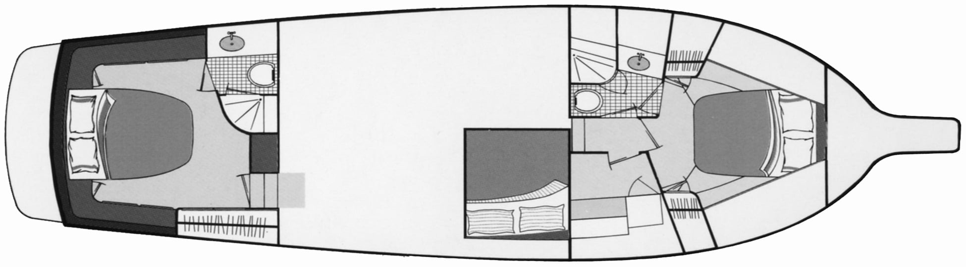 Ocean Yachts 44 Motor Yacht floor plan