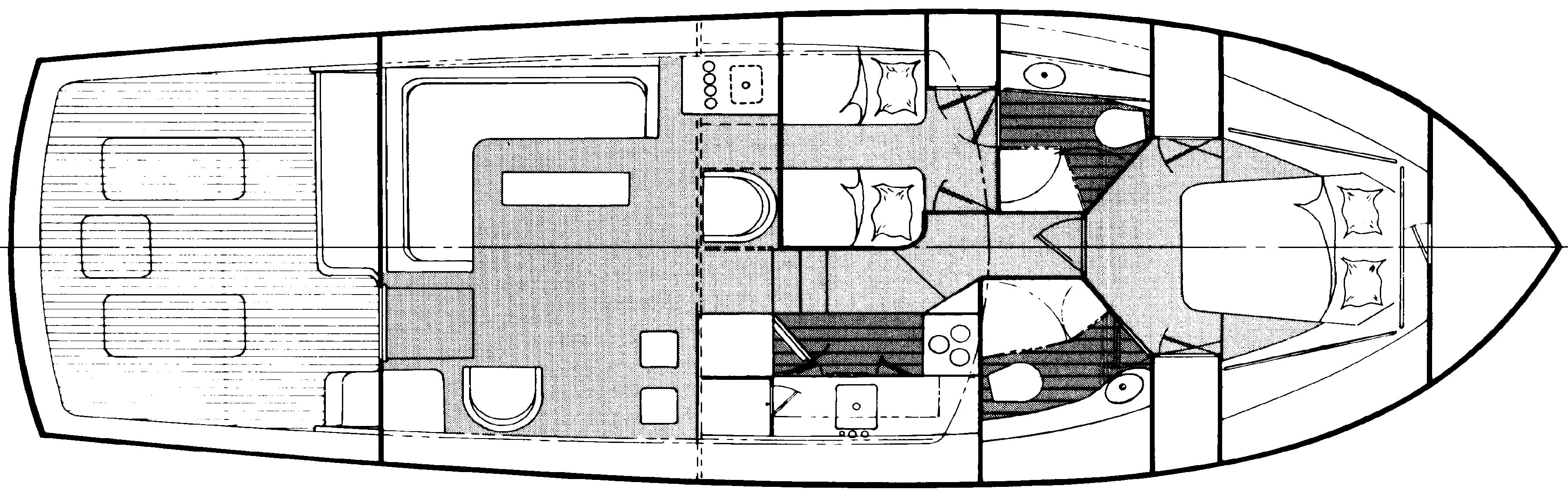 Ocean Yachts 44 Super Sport floor plan