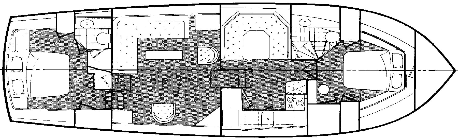 Ocean Yachts 46 Sunliner floor plan