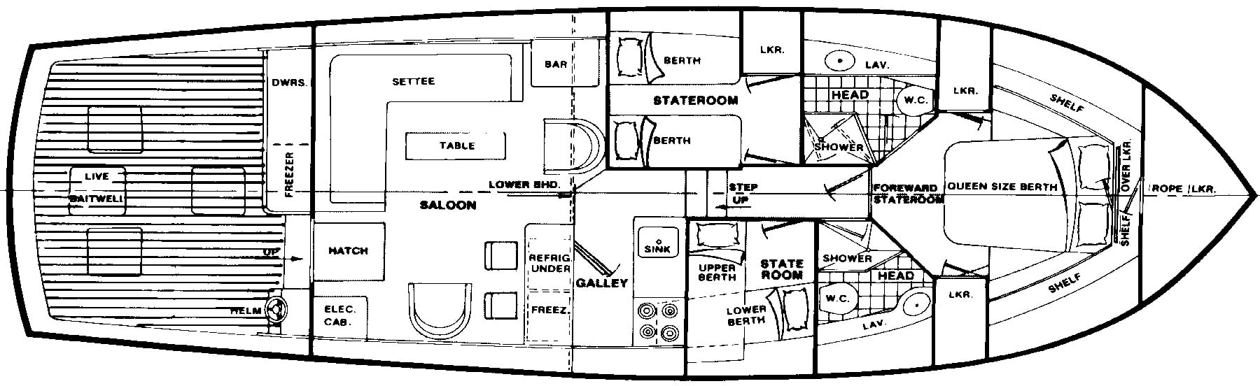Ocean Yachts 46 Super Sport floor plan