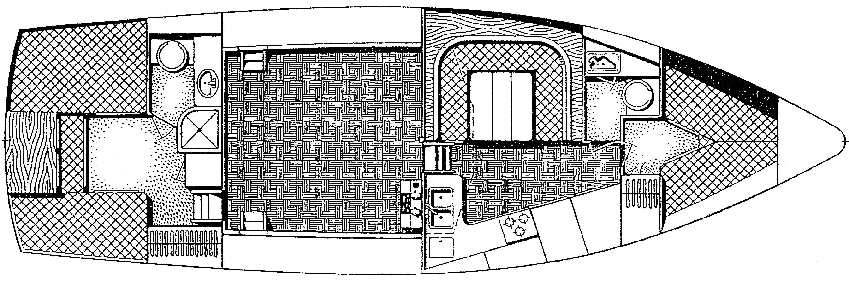 Gulfstar Yachts 43 Trawler floor plan