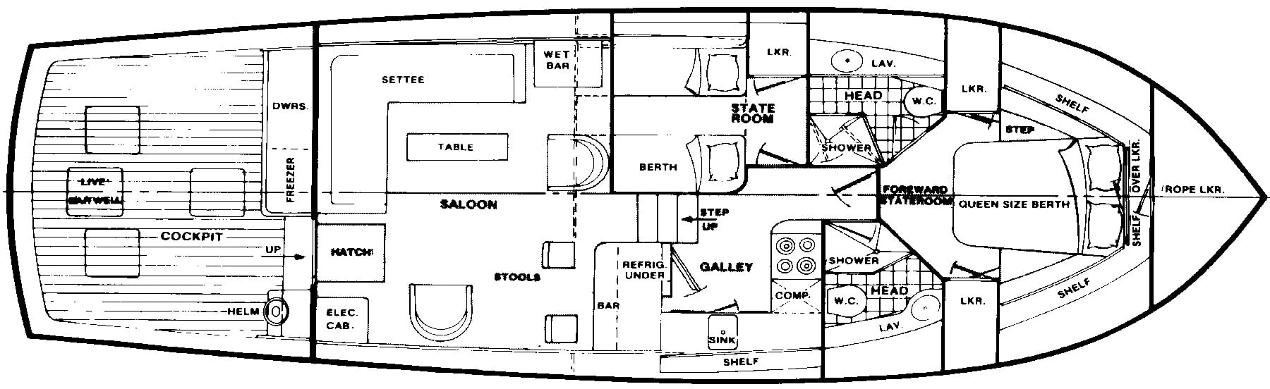 Ocean Yachts 46 Super Sport floor plan