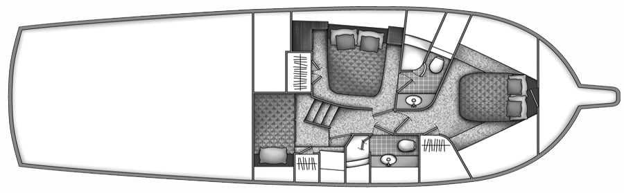 Ocean Yachts 46 Super Sport floor plan